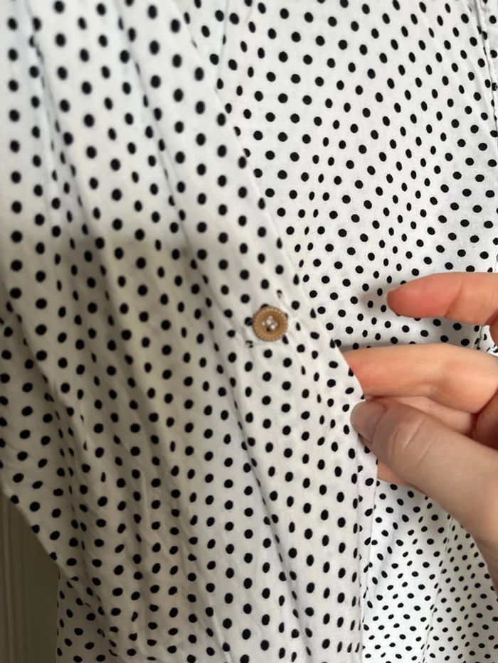 Chemise blanche à pois noirs taille S-M Drag Fashion - photo numéro 3