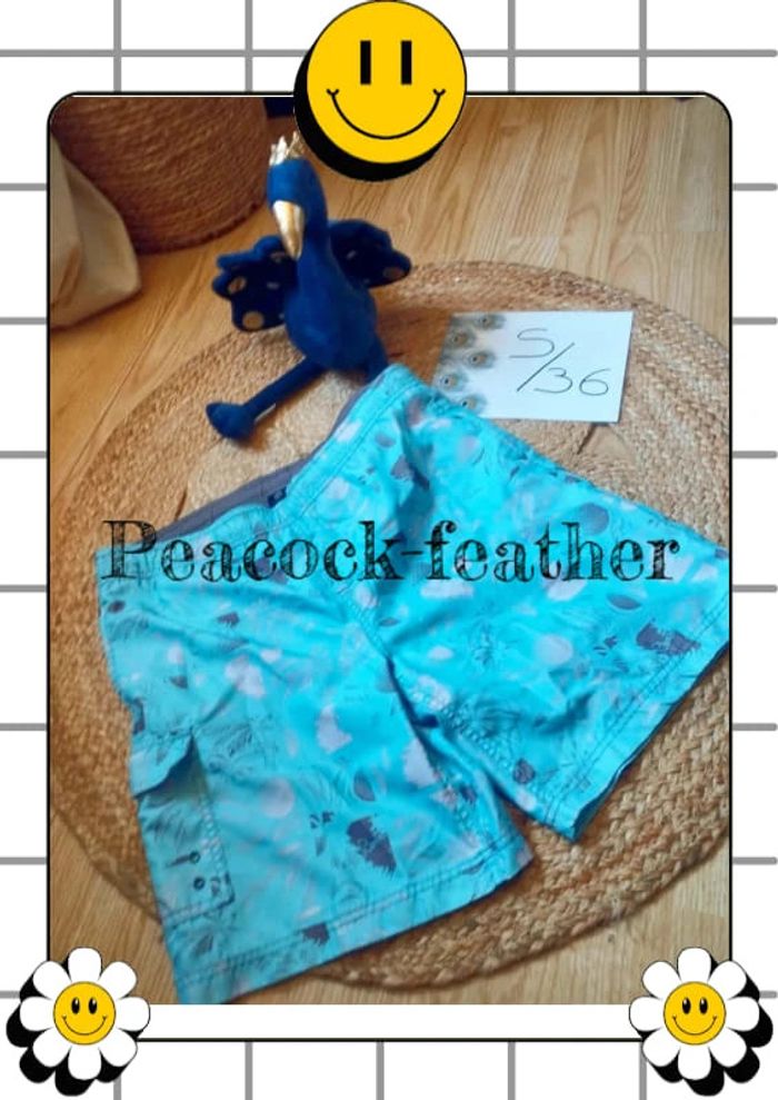 Short de plage turquoise homme S /16ans