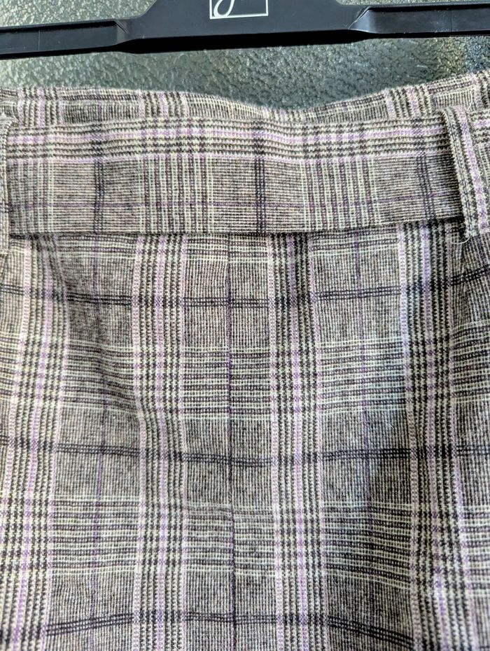 Jupe etam en laine à carreaux écolière marron gris violet taille 38 - photo numéro 3