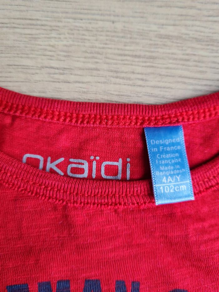 Tshirt Okaidi 4 ans Rouge - photo numéro 2