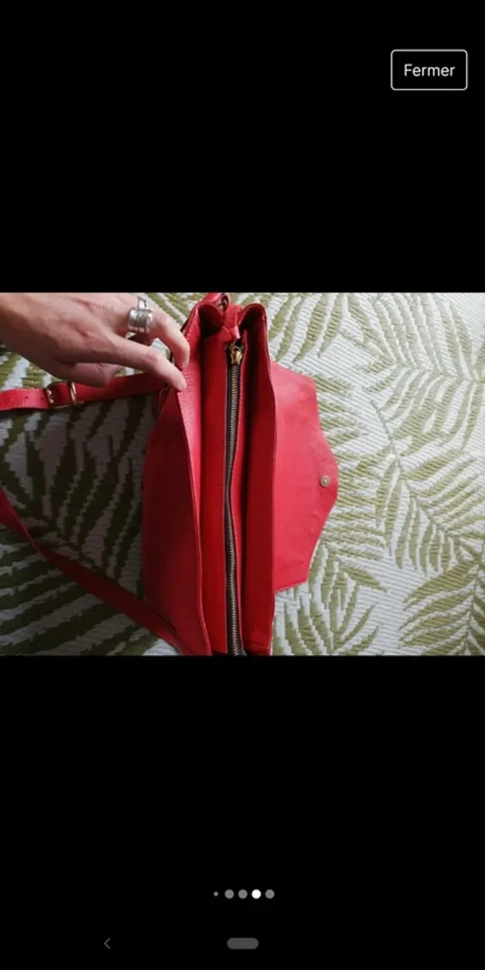 Sac bandoulière rouge/rose - photo numéro 7