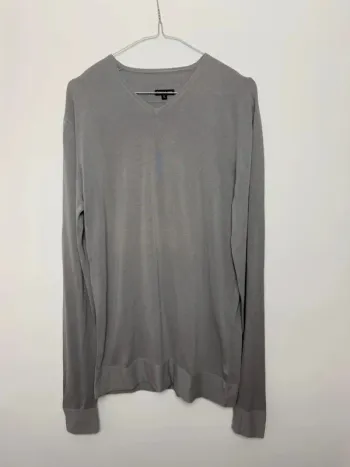 T-shirt Patrizia Pepe longues manches col v gris taille XL