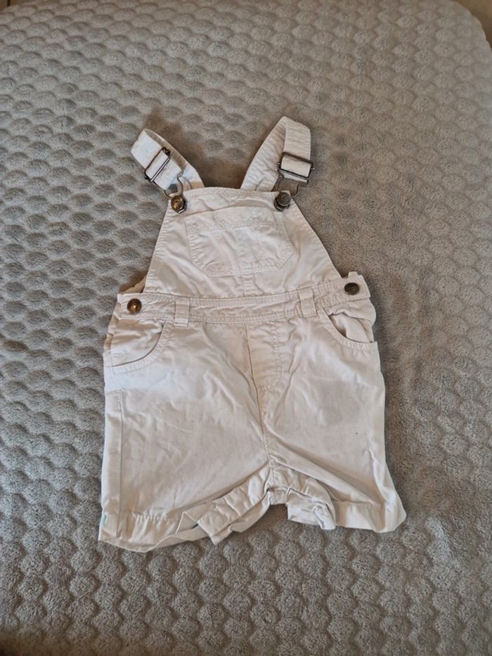 Salopette été blanche bébé garçon