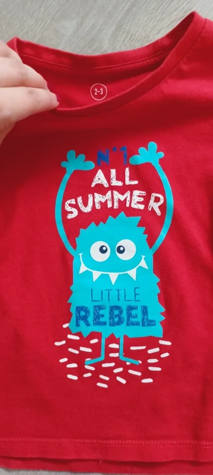Pyjama garçon été tee-shirt short monstre taille 2-3 ans - photo numéro 4