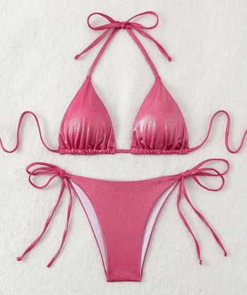 Maillot de bain 2 pièces rose poudré taille M neuf