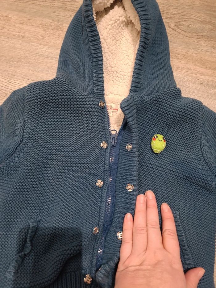 Veste chaude doublée mouton bleu canard - photo numéro 3