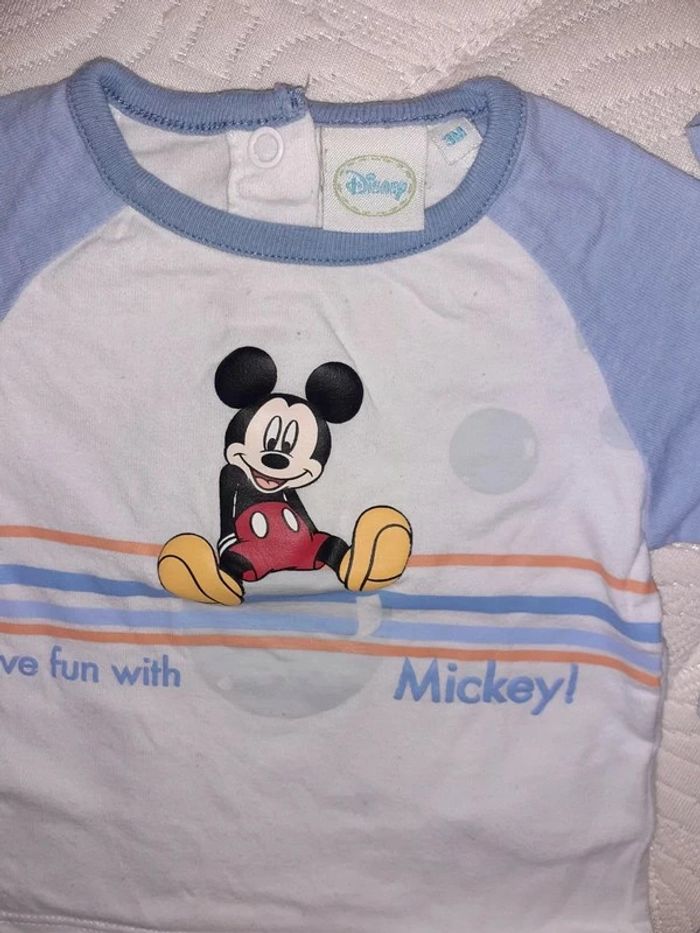 Lot Tee-shirt Manche longue +body Mickey offert - photo numéro 5