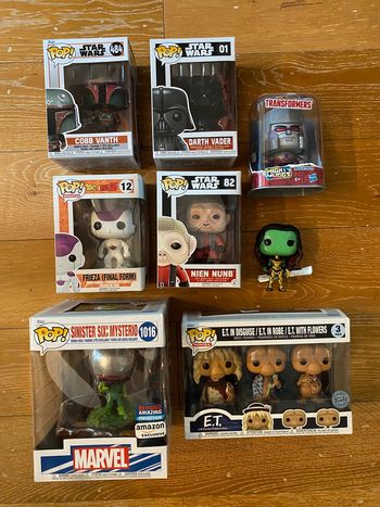 Lot 10 figurines POP Star Wars Dragon Ball Marvel Transformers - Darth Vader Freiza Boba Fett