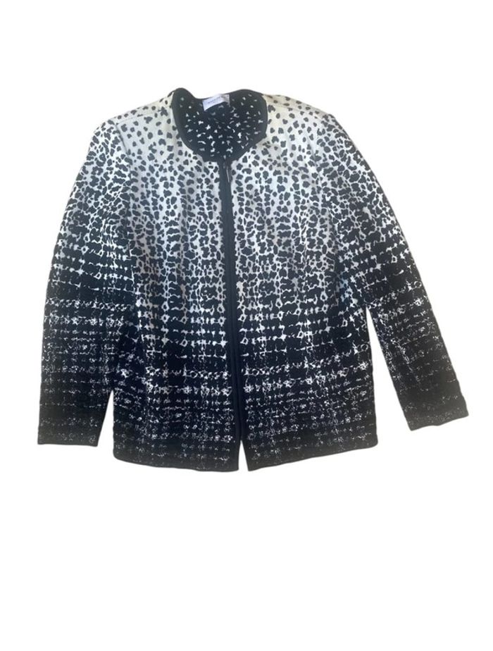 Veste en laine imprimé animal noire et blanc Stizzoli taille 50 (46 FR)