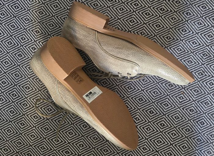 Derby Eram - Beige paillettes chic Taille 37 - photo numéro 4