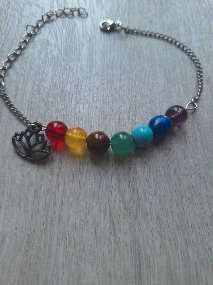 Bracelet 7 chakras et lotus - photo numéro 2