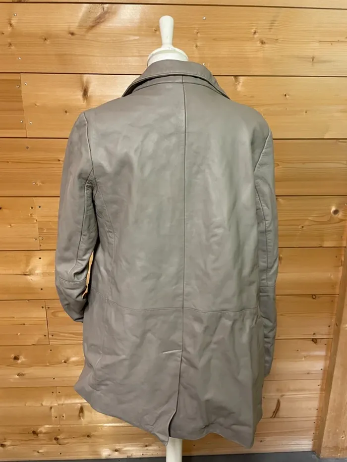 Veste en cuir d'agneau - Kookaï - Couleur Taupe - Taille 36 - photo numéro 2