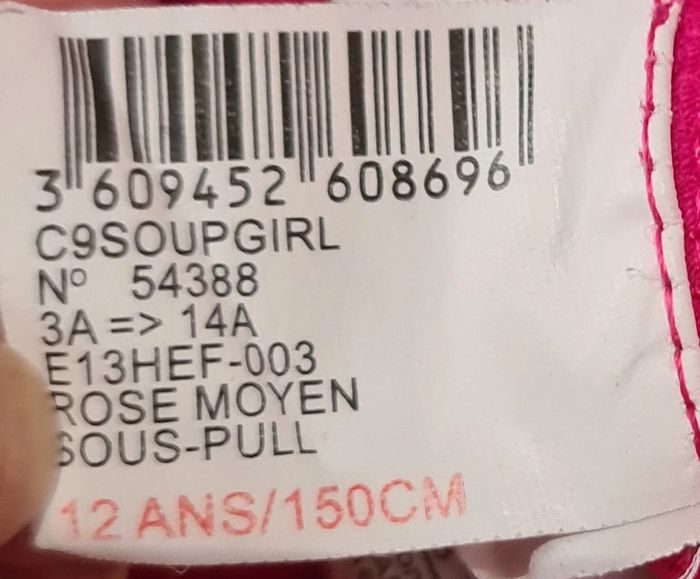 Sous-pull rose fille taille 12 ans DPAM - photo numéro 5