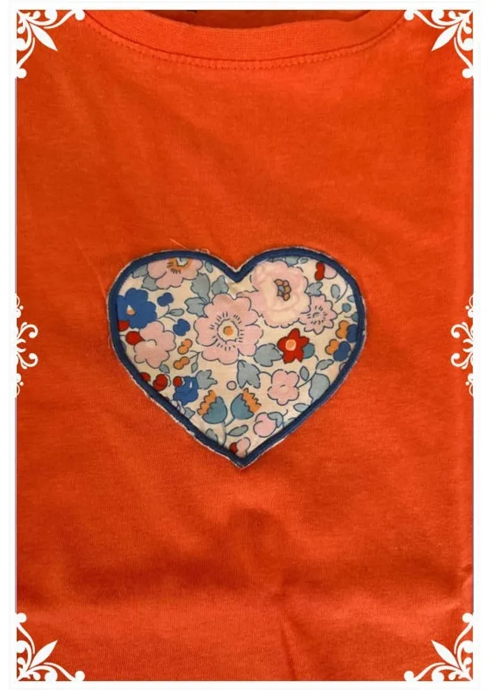 🍊 Pyjama fille 12 ans – Haut Kiabi brodé & short fait main 🌸 - photo numéro 4