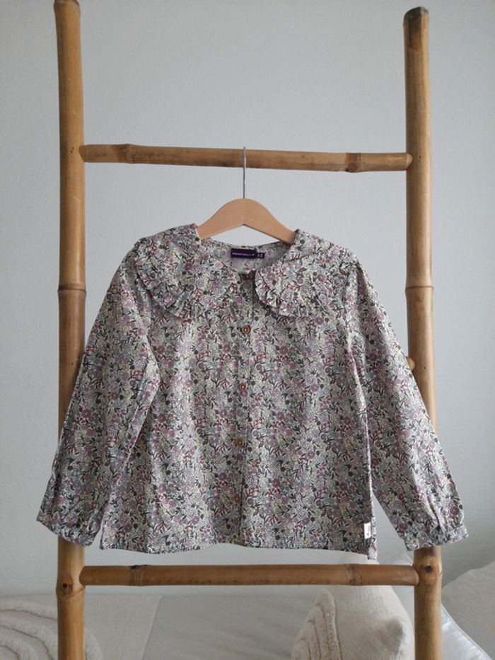 Blouse fleurie Liberty Col Claudine Sergent Major 6 ans neuve