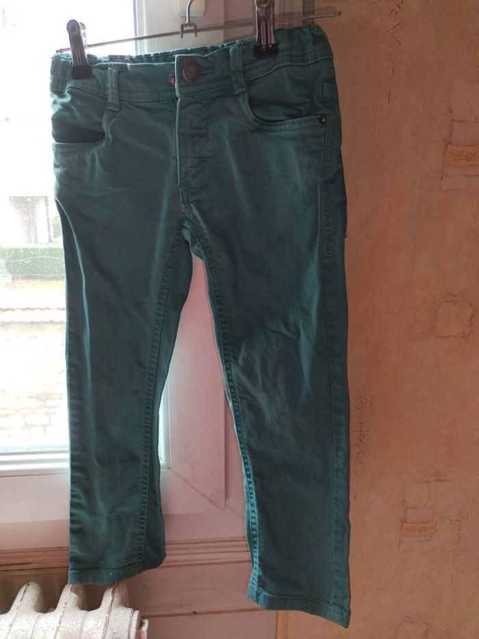 Pantalon jean vert menthe - coupe slim 5 Ans