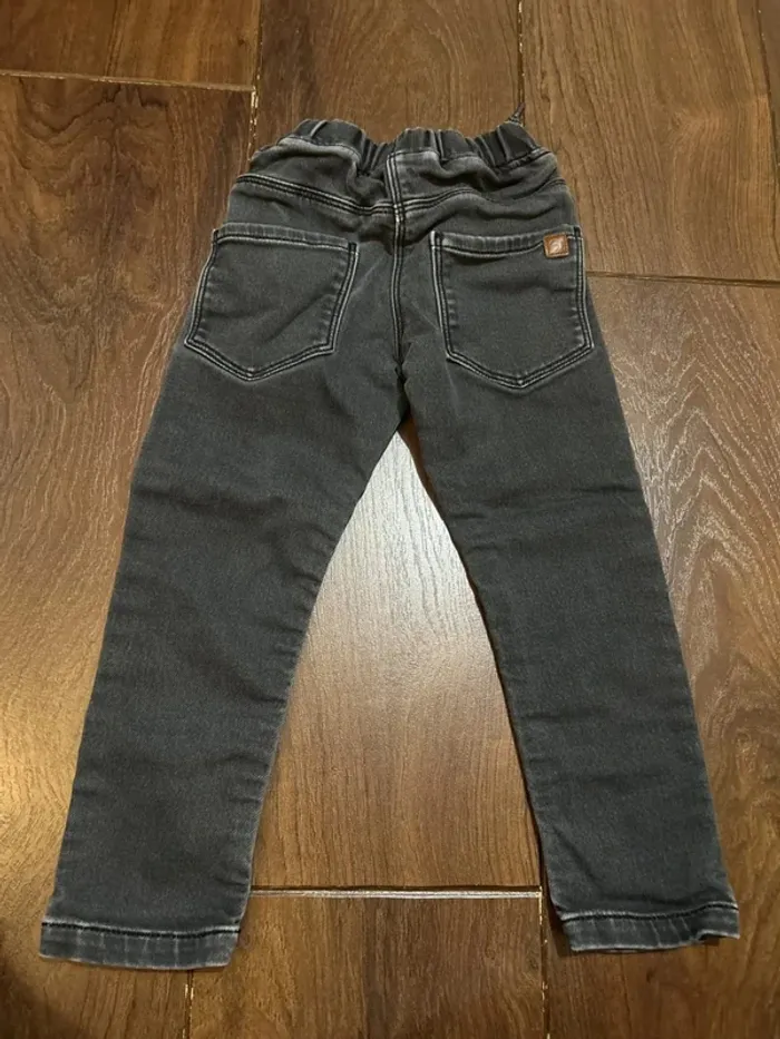 Jean garcon en coton gris  effet usé taille élastiquee absorba 3 ans - photo numéro 3