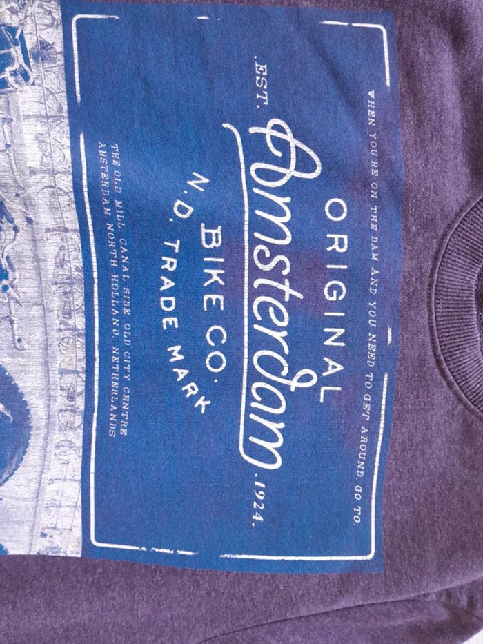 Sweat imprimé Amsterdam  bike 1924 River Island taille M - photo numéro 7