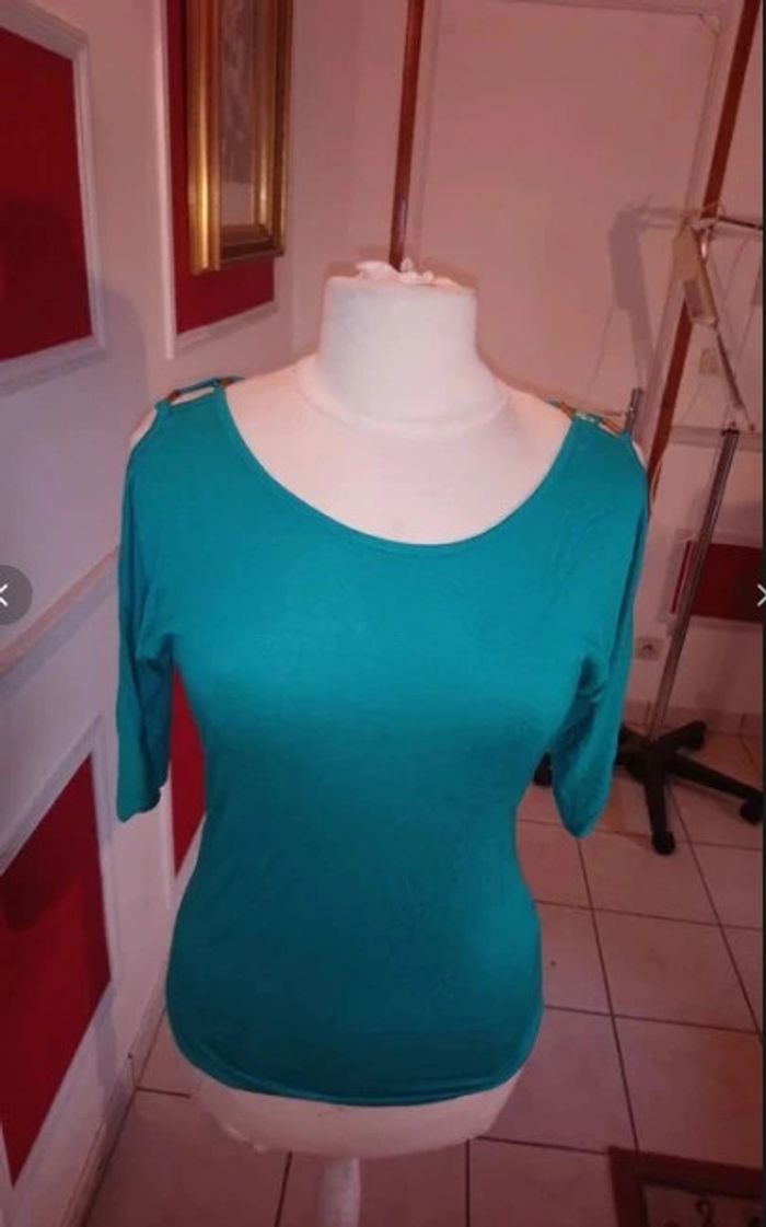 T shirt neuf mim t 36 bleu turquoise - photo numéro 4