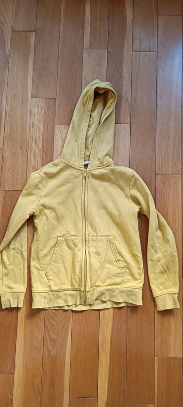 Sweat à capuche zippé jaune H&M 10 ans
