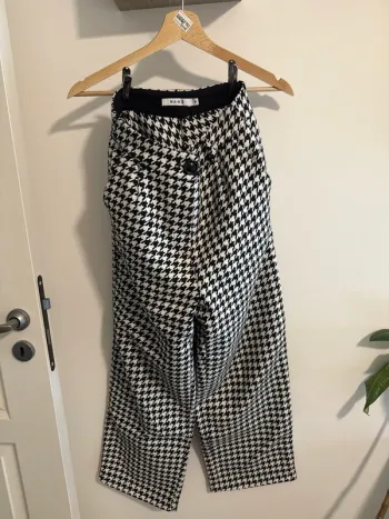 Pantalon droit pied de poule