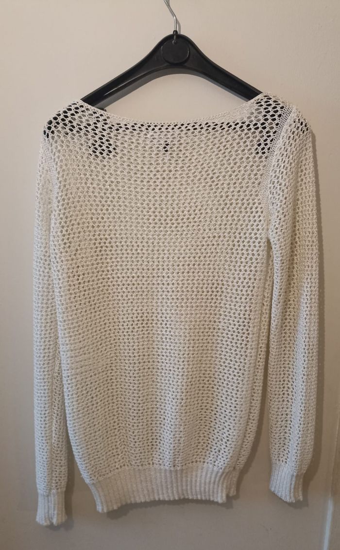 Pull maille ajourée K.Woman Blanc | Élégance décontractée & Léger - photo numéro 6