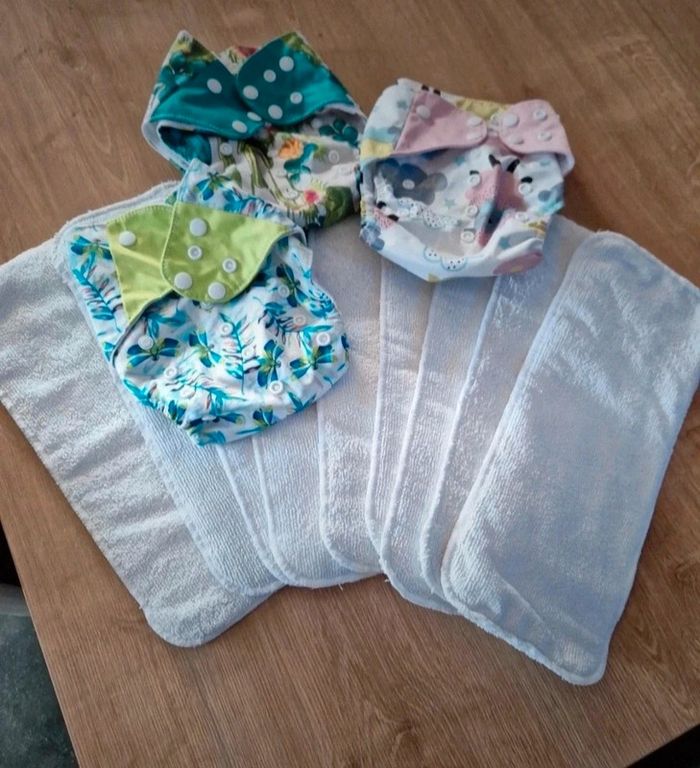 Lot de 3 couches lavables et neuf changes