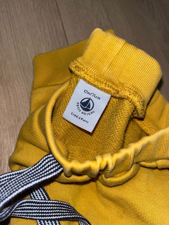 Pantalon style jogging petit bateau taille 12mois 74cm couleur moutarde - photo numéro 4