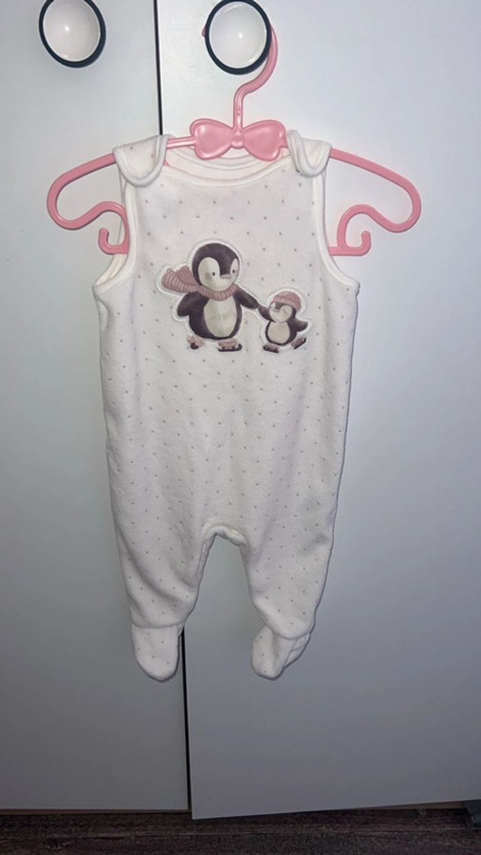 Grenouillère  blanc 2/3 mois neuf