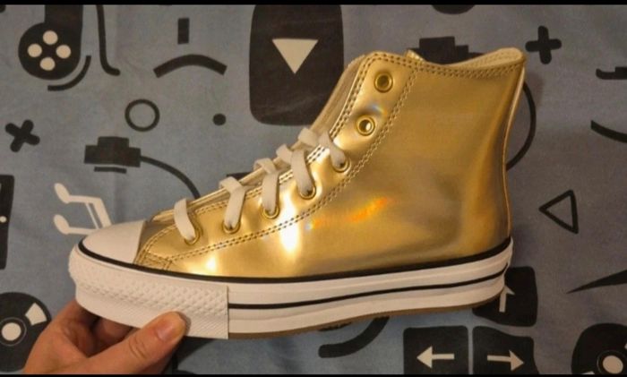 Baskets converse dorées - photo numéro 2