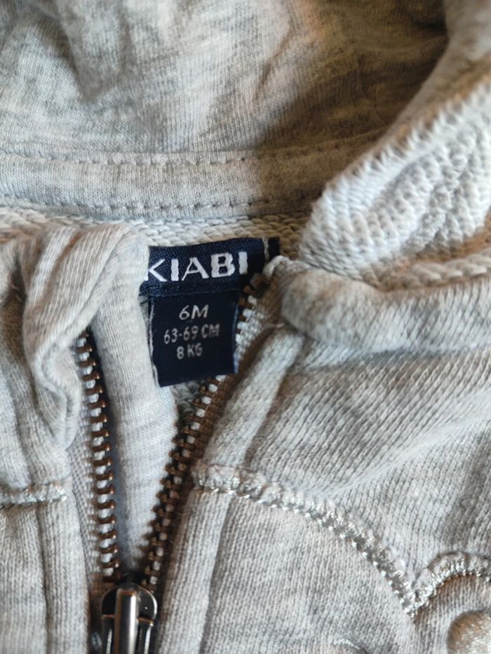 Lot ensemble pantalon t-shirt manches longues sweat zippé à capuche en 6M - photo numéro 6