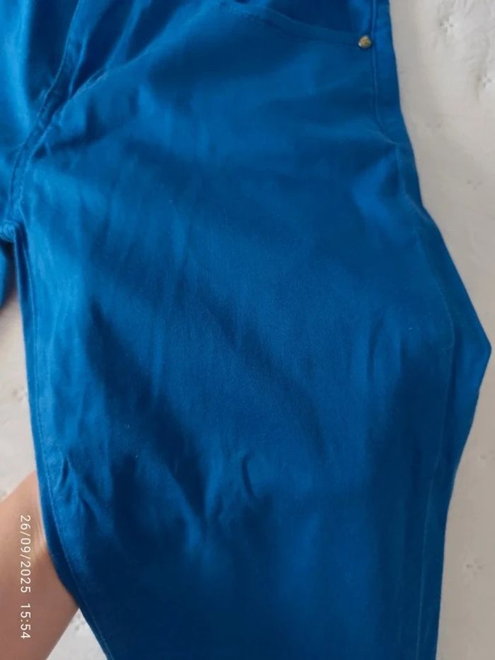 Pantalones de tiro medio / bajo de color azul eléctrico Vintage