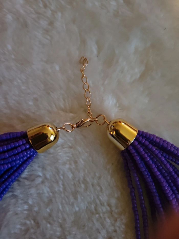 Collier multirangs vintage violet - photo numéro 9