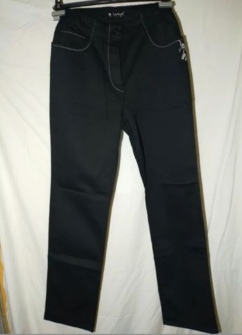 Pantalon "jean" droit original, noir, NEUF, marque Kanopé, T34
