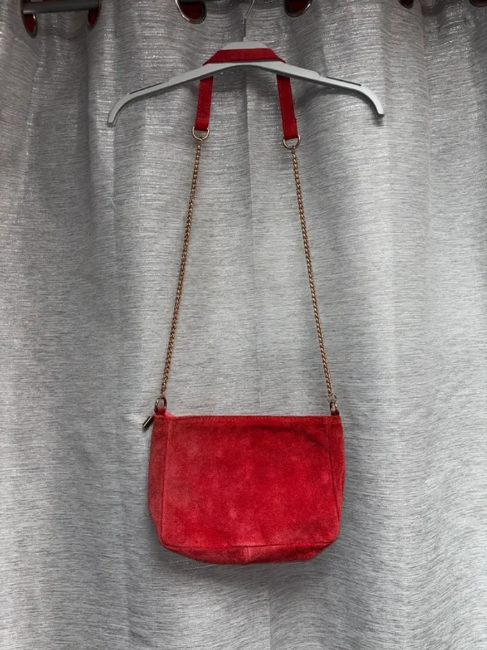 Sac bandoulière neuf, sac à main cuir Genuine Leather, sac femme en cuir véritable, sac chaîne - photo numéro 4