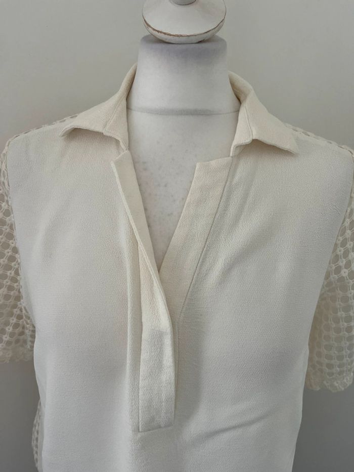 Blouse écrue et ajourée Sandro S - photo numéro 3