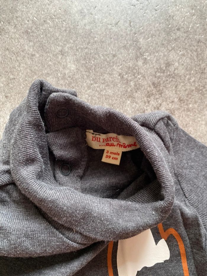 T-Shirt manches longues col roulé Du Pareil Au Même 3 mois Garçon - photo numéro 2