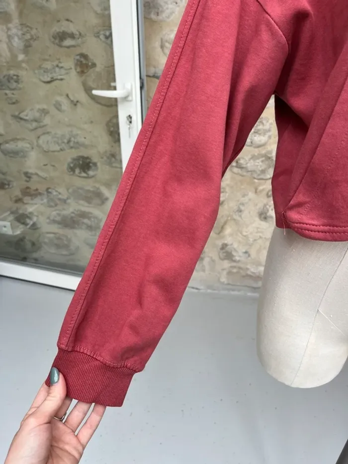 Bershka - Mini sweat à capuche court vieux rose parme - photo numéro 2