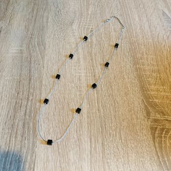 Collier vintage | argenté et noir 🌸