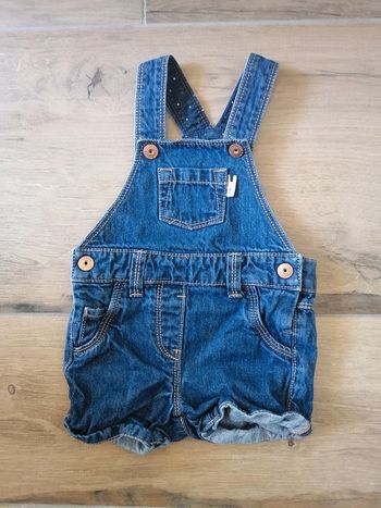 Salopette short jeans