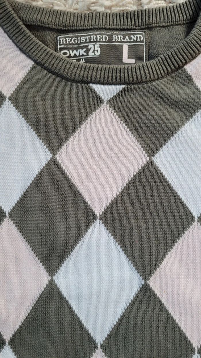 Pull fin à losanges neuf - photo numéro 3