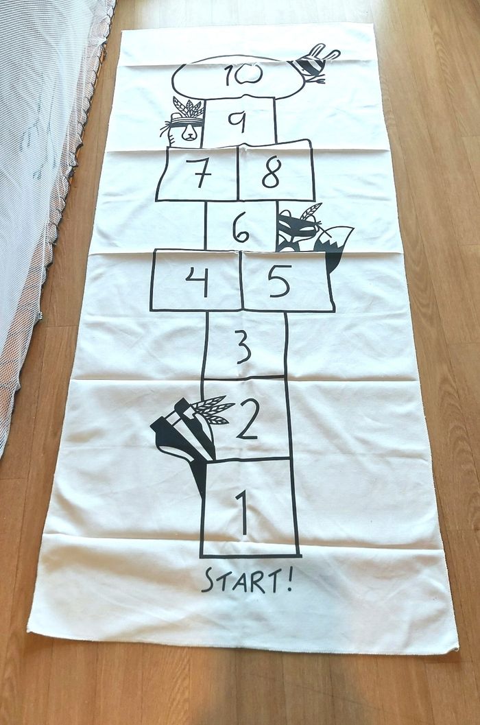 Joli tapis enfant coton : marelle - photo numéro 2