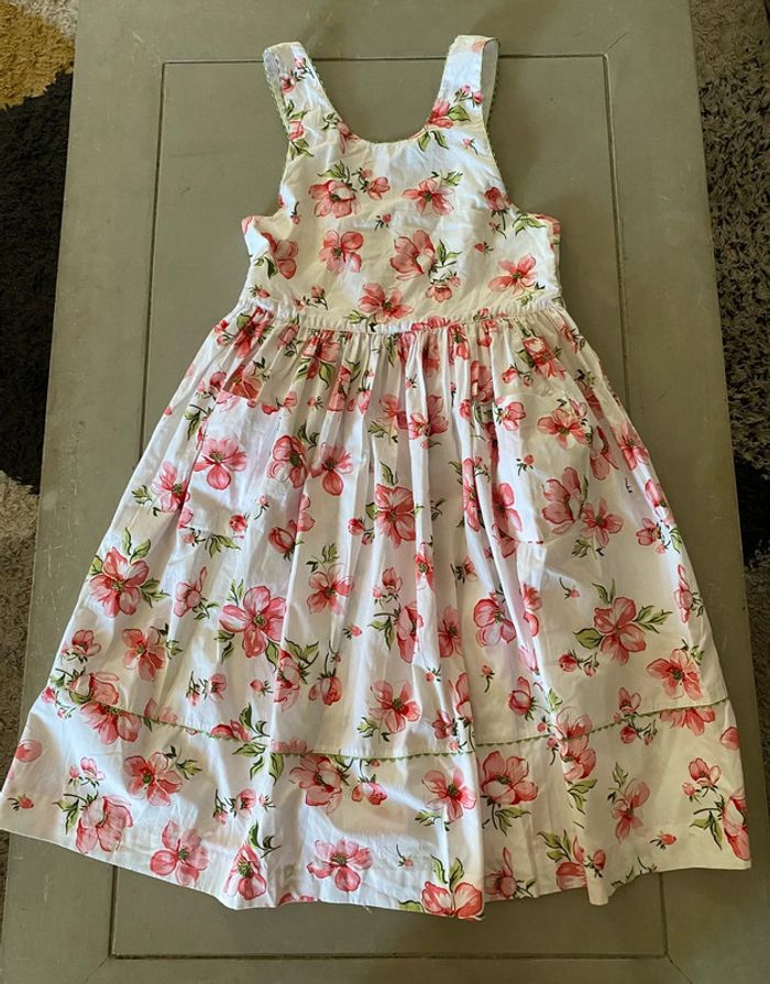 Robe d’été blanche avec fleurs rose et vertes taille 34 - photo numéro 14