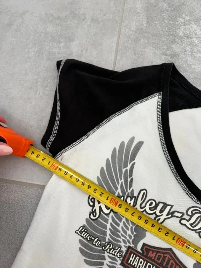 T-shirt Harley Davidson femme blanc et noir taille XS - photo numéro 8