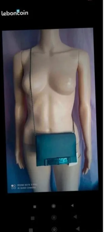 Sac sacoche marron a  sequins 100%  rayon satin Dimension 18  x  13 cm de largeur x 5,5  cm  femme