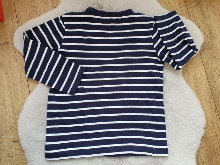 T.shirt manches longues rayé bleu marine et blanc Tissaia 4 ans - photo numéro 4