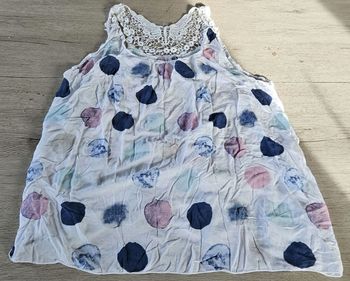 Débardeur blanc avec points et dentelle, 44/46