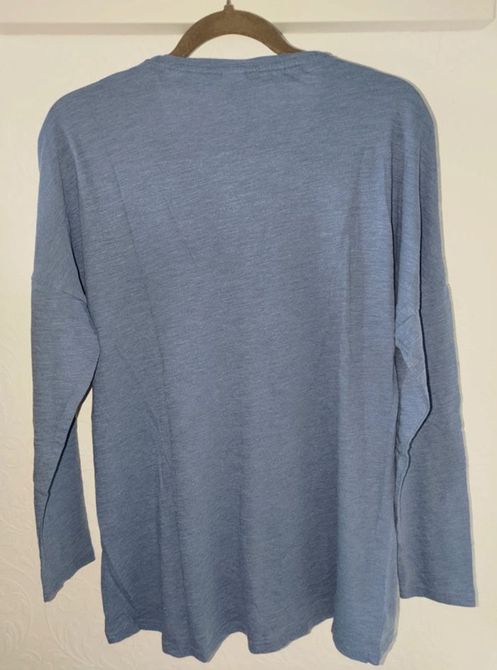 T-shirt manche longue bleu simple - photo numéro 2