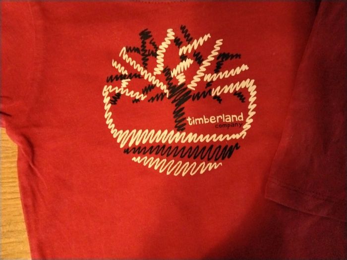 T-shirt manche longue rouge bébé 3 mois - photo numéro 2