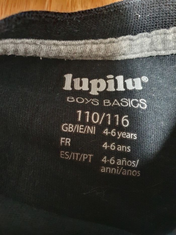 Lot 3 t-shirts manches longues Lupilu 110cm 116cm 4 ans 5 ans 6 ans - photo numéro 2